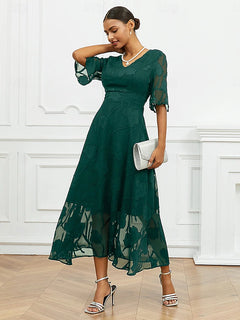 Lunessa | V-Neck Evening Maxi Dress