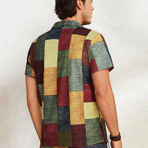PlaidFlex – Vintage Waffle Polo Shirt