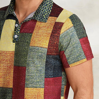 PlaidFlex – Vintage Waffle Polo Shirt