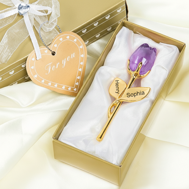 CrystalBloom – Romantic Personalized Rose Gift