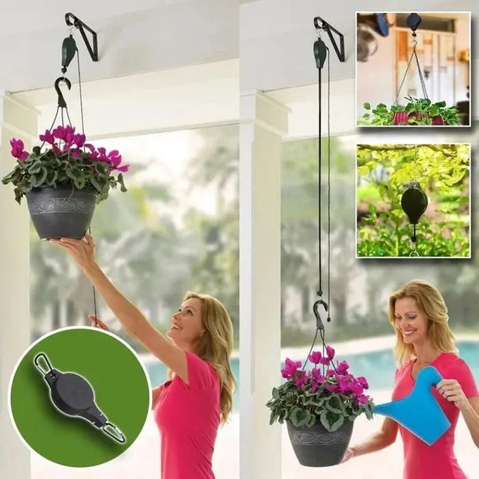 Plant Pulley Set For Garden Baskets Pots, Birds Feeder marnetic
