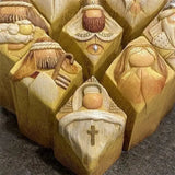 Heaven Nativity Tree Pillar Statues (9pcs) marnetic