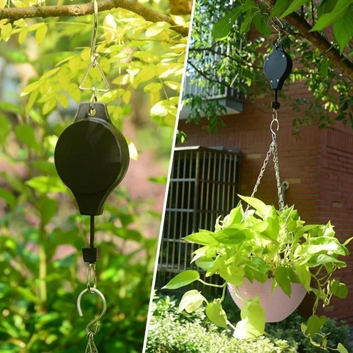  2 Pieces Plant Pulley, Retractable Heavy Duty Easy Reach Pulley Plant  Hanging Flower Basket Hook Hanger for Garden Baskets Pots & Birds Feeder :  Patio, Lawn & Garden