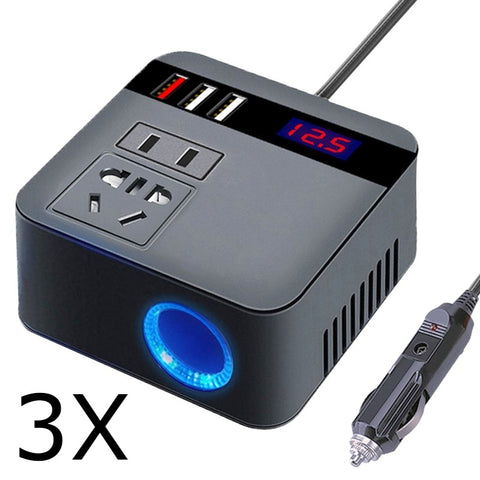 QuickCharge™ - 150W Car Power Inverter LED Display Fast Charger