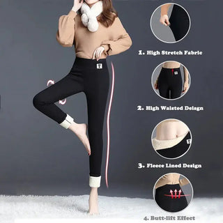Winter Thermal Leggings High Waisted Pants For Women marnetic