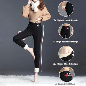 Winter Thermal Leggings High Waisted Pants For Women marnetic