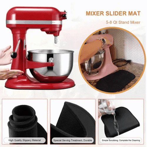 Mixer Slider Mat for KitchenAid Stand Mixer Slider Mat with Bendable Cord Organizer for KitchenAid 4.5-5 qt Appliances Air Fryer Slider Mat (6-8Qt