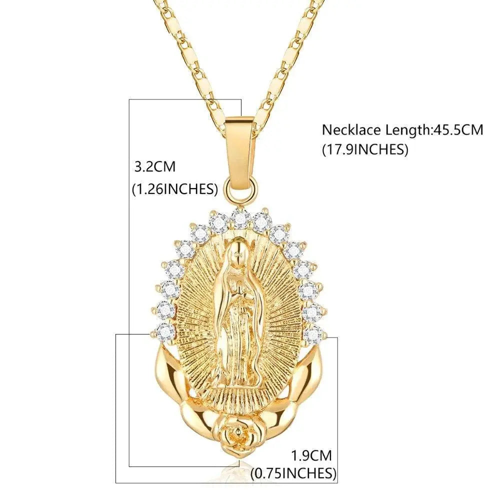 Virgin Mary Pendant Necklace Marnetic