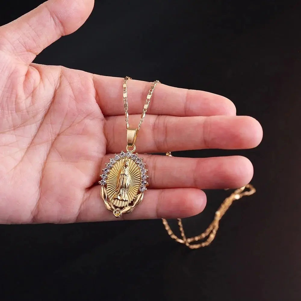 Virgin Mary Pendant Necklace Marnetic