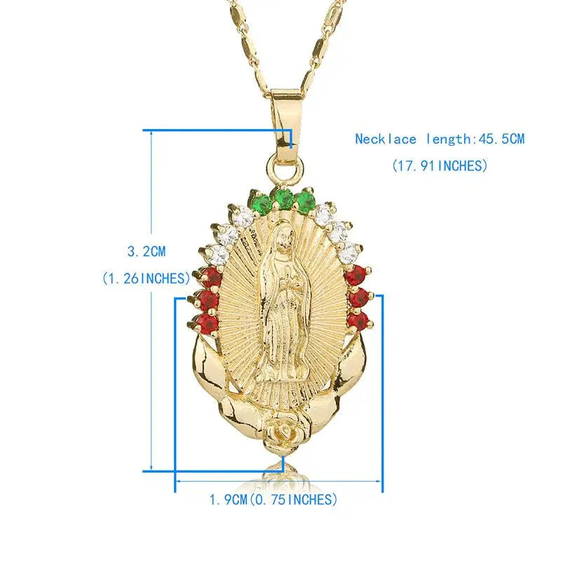 Virgin Mary Pendant Necklace Marnetic